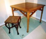 Gent -Stůl a taburet, Paul Hankar, BE, kolem 1900, vlámská secese